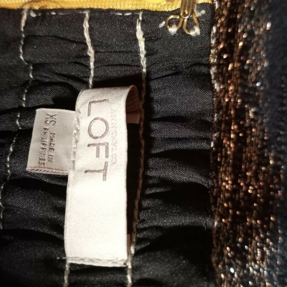 Ann Taylor LOFT Gold Embroidered Skirt Size PS - Picture 7 of 9